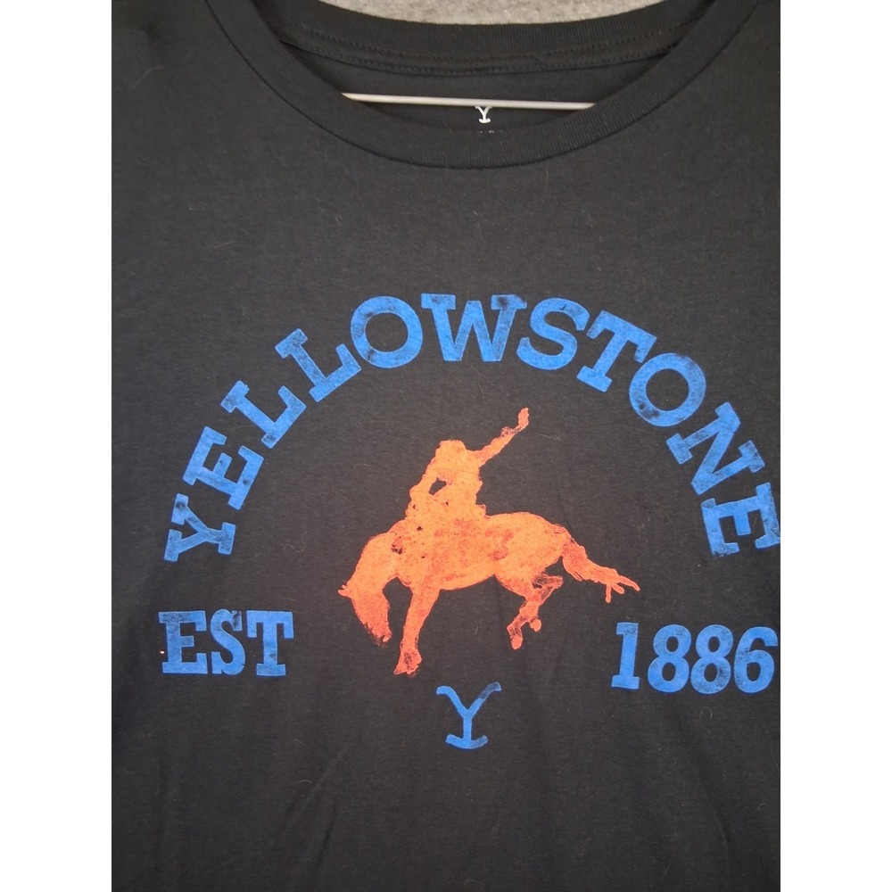 Yellowstone Mens Shirt 3XL Black Blue‎ Spellout Logo 1886 Dutton Ranch Casual
